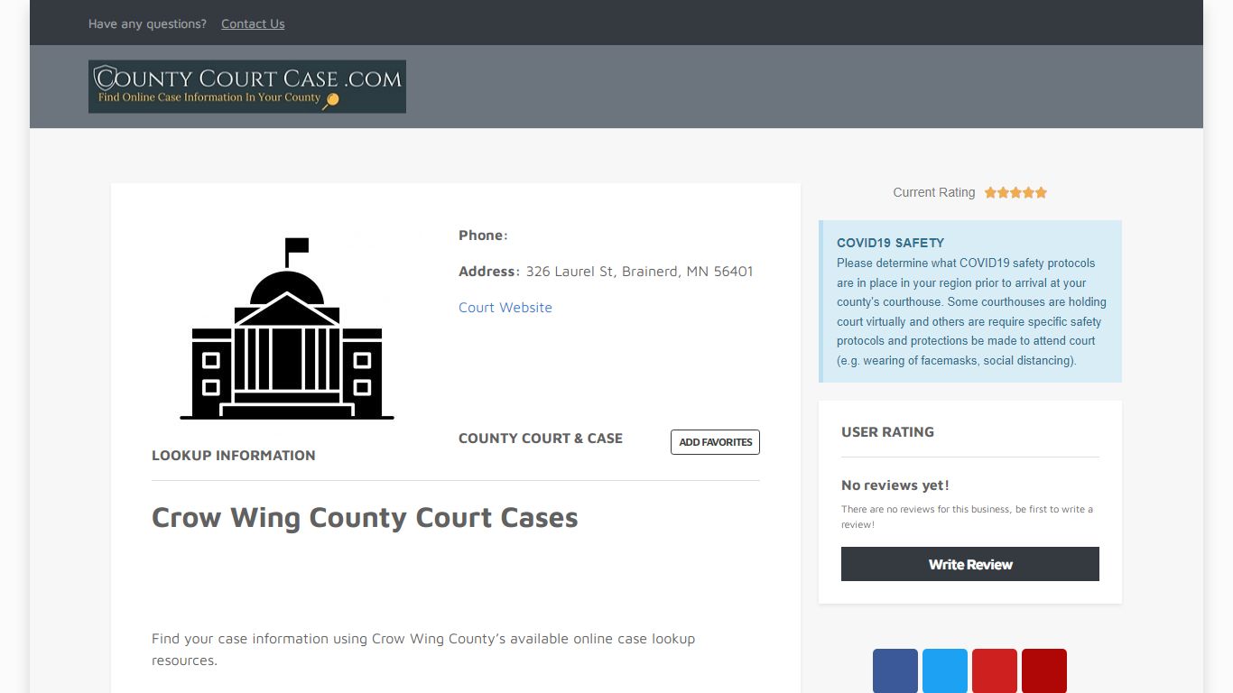 Crow Wing County Court Cases