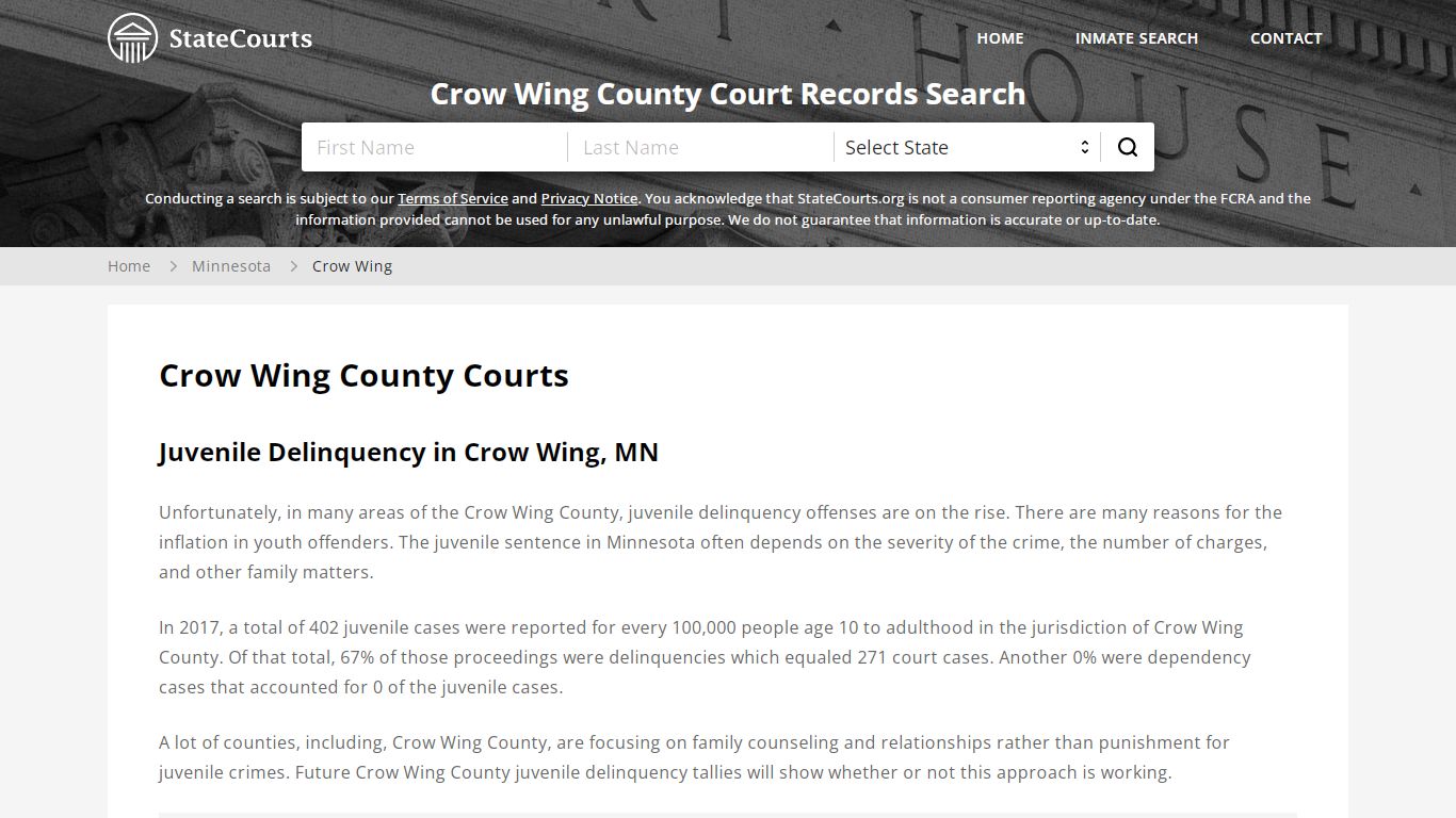 Crow Wing County, MN Courts - Records & Cases - StateCourts